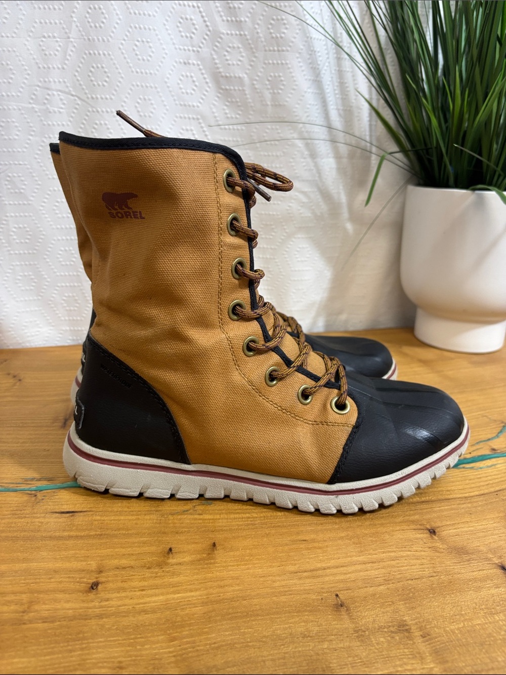 Sorel 1964 Premium Whiskey Brown Oiled Leather Waterproof Winter Snow Duck Boots